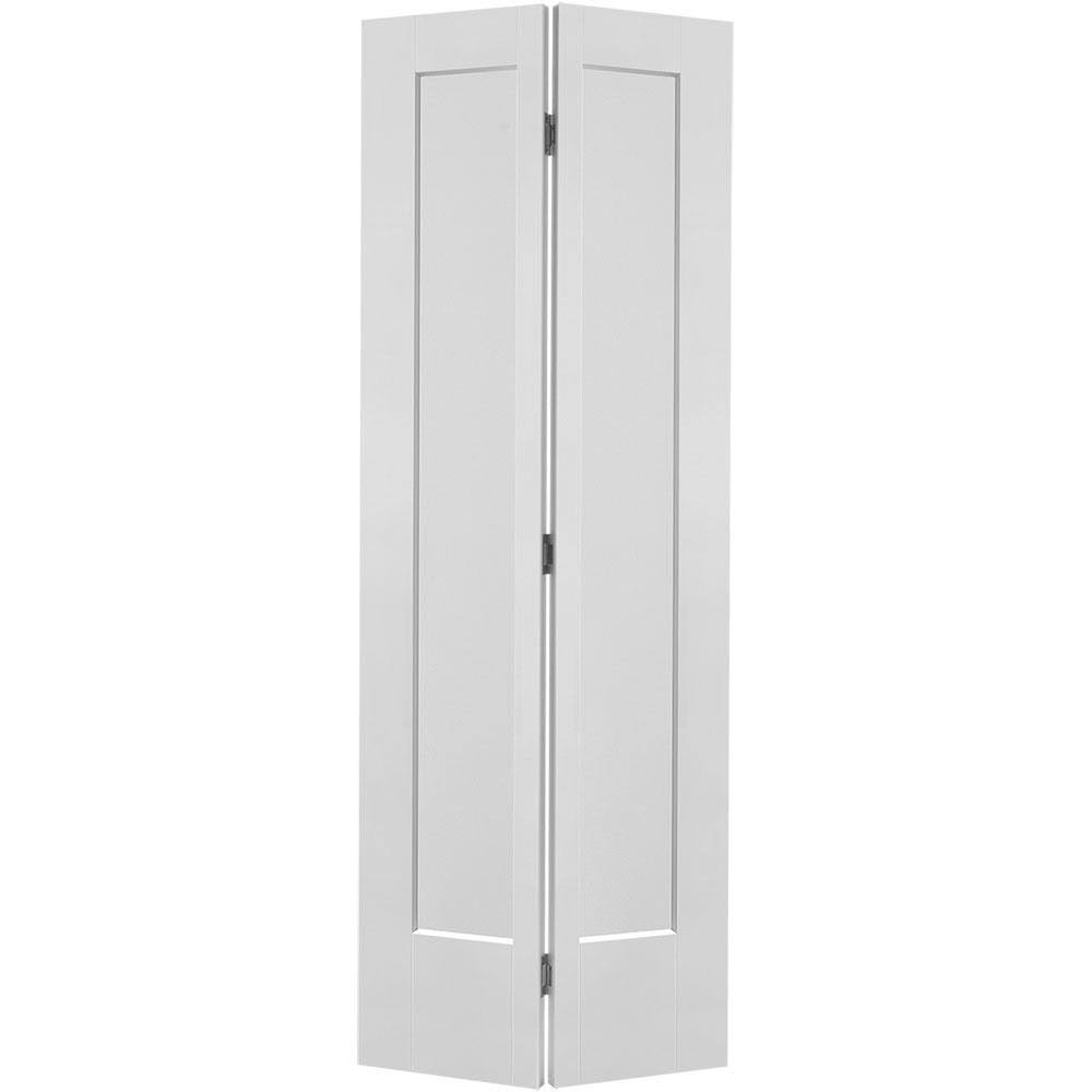 Masonite 30 in. x 80 in. Lincoln Park 2-Panel Primed White Hollow-Core Composite Bi-Fold Door 83229