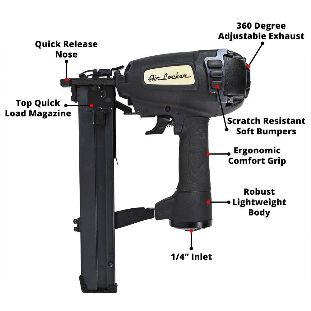 Air Locker MS200A 16 Gauge, 2x22 Long, 7/16x22 Medium Crown N Wire Stapler