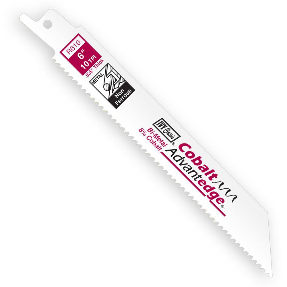 Ivy Classic 28358 R610B 6-Inch 10 TPI Non-Ferrous/Plastic Cutting Reciprocating Saw Blade, Bi-Metal, 50-Pack