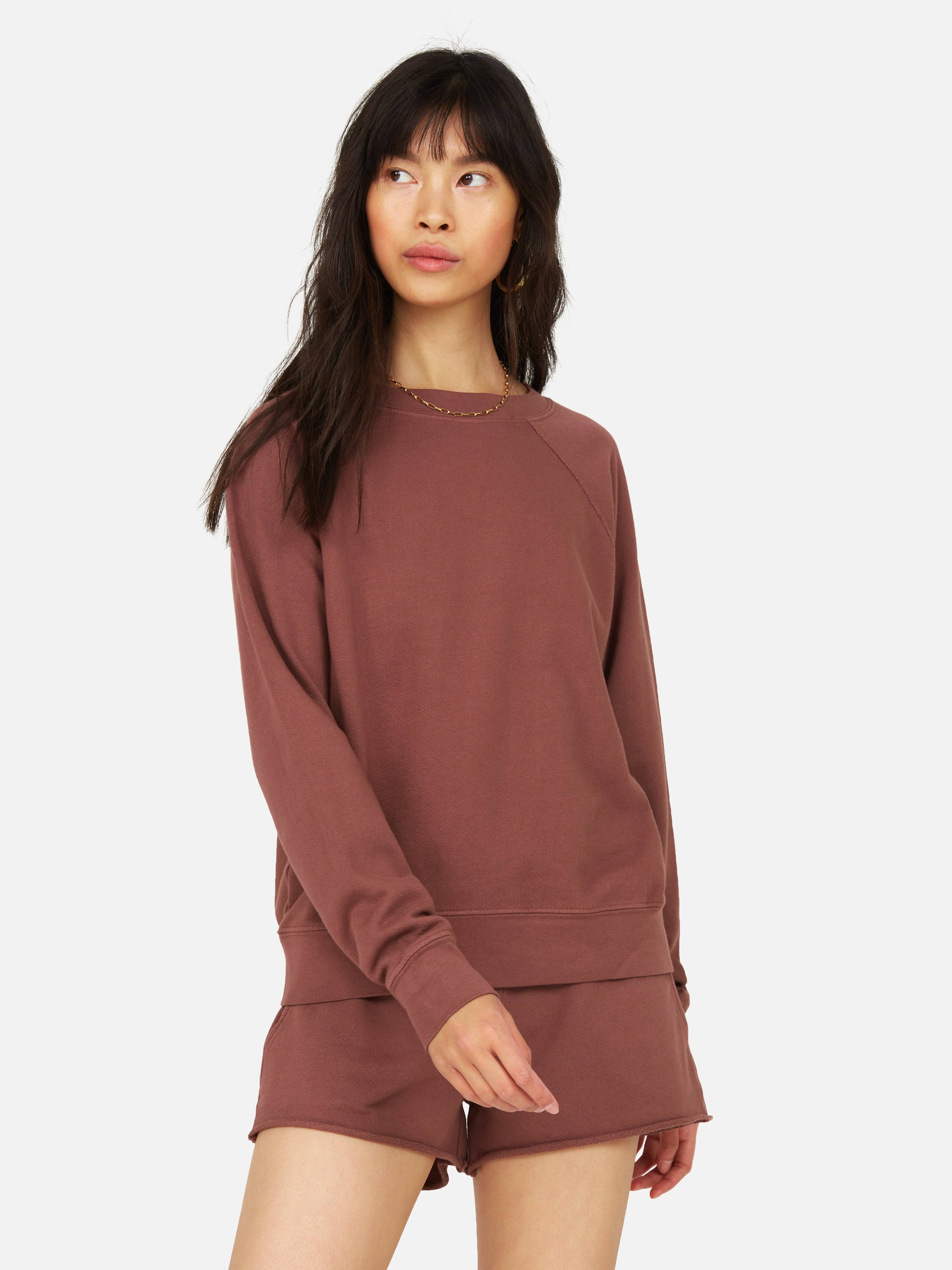 Organic Terry Raglan Sweatshirt Plum / Xs