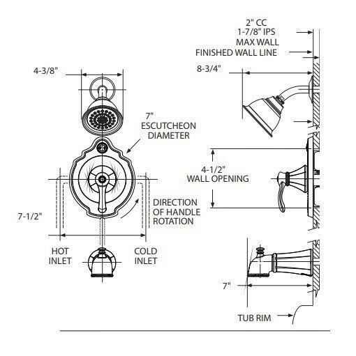 Moen T2503 Vestige Single Handle Posi-Temp Tub/Shower Trim Chrome