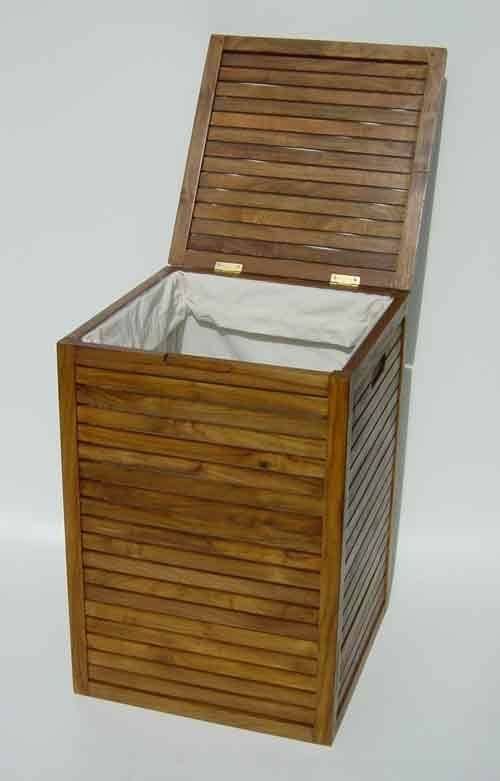Aqua Teak Spa Teak Hamper - Size: Medium