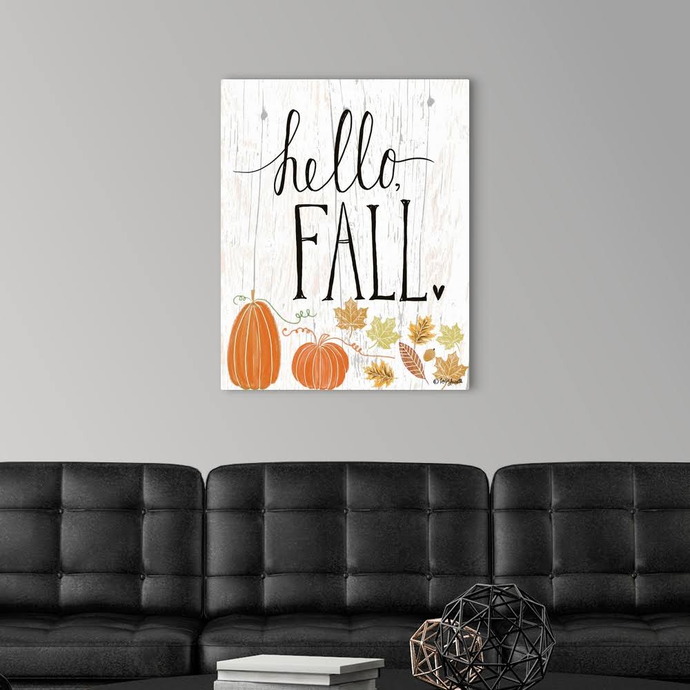 Hello Fall | Large Solid-Faced Canvas Wall Art Print | Great Big Canvas