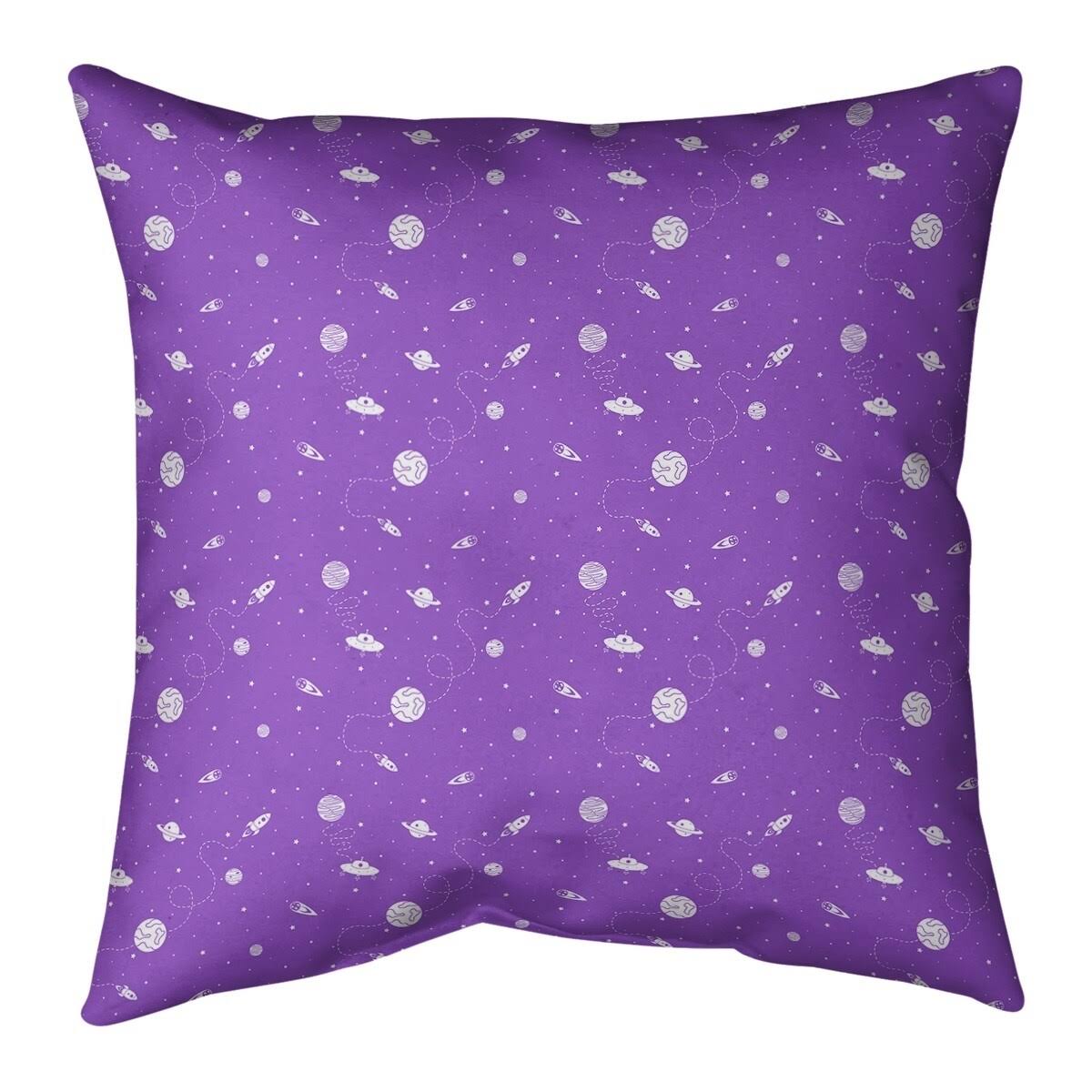 Outer Space Pattern Throw Pillow - 26 x 26 - Purple - Polyester