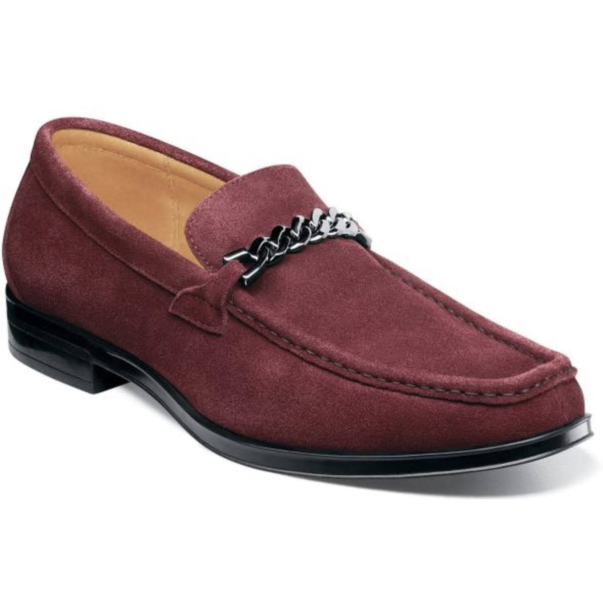 Stacy Adams Men's Norwood Moc Toe Bit Slip-On - Oxblood Suede