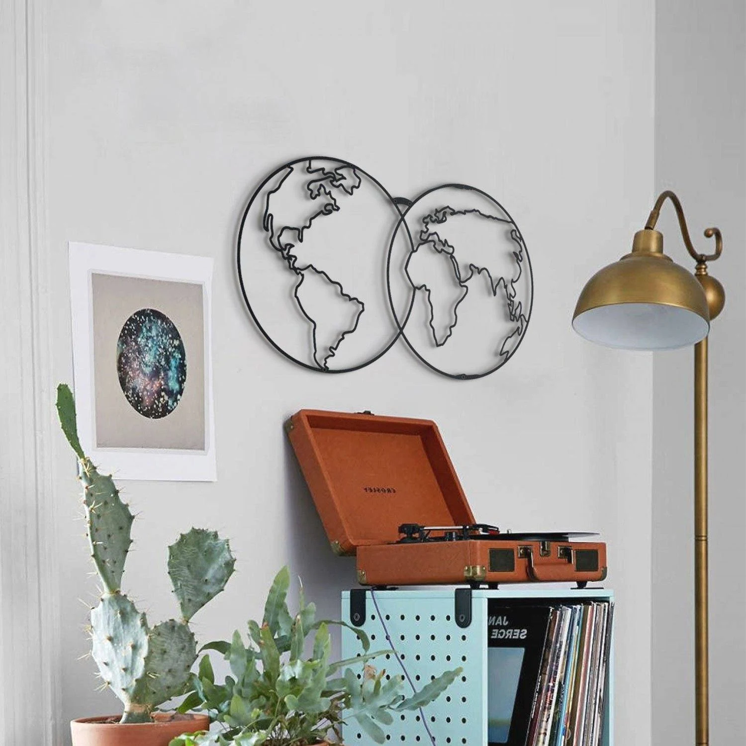 Cluster World Map Metal Wall Art - HOAGARD