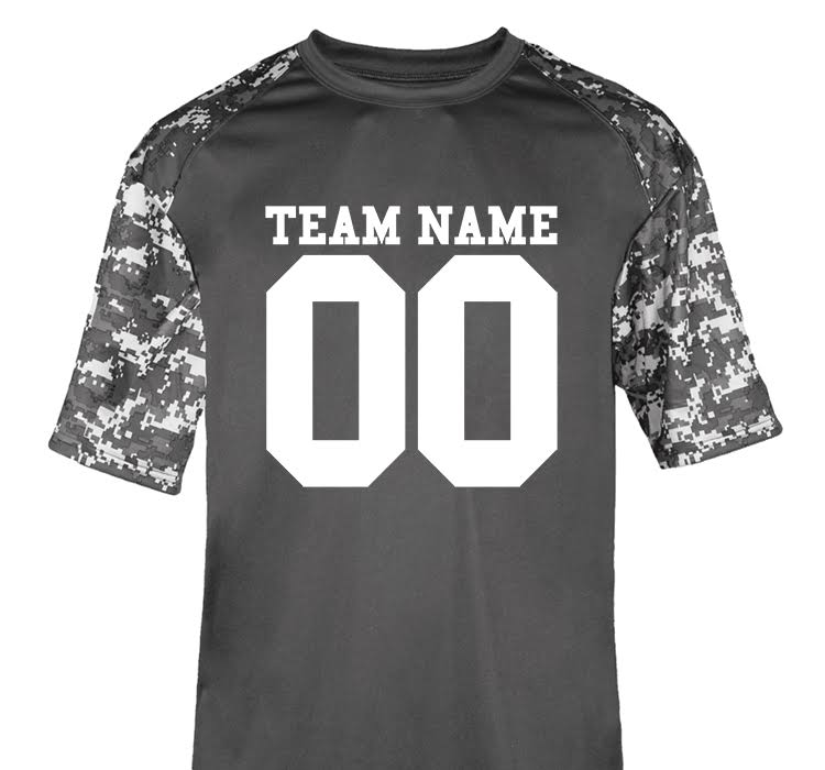 Custom Printed Badger Sports Sport Digital Tee | Size: S | Graphite/Graphite Digital