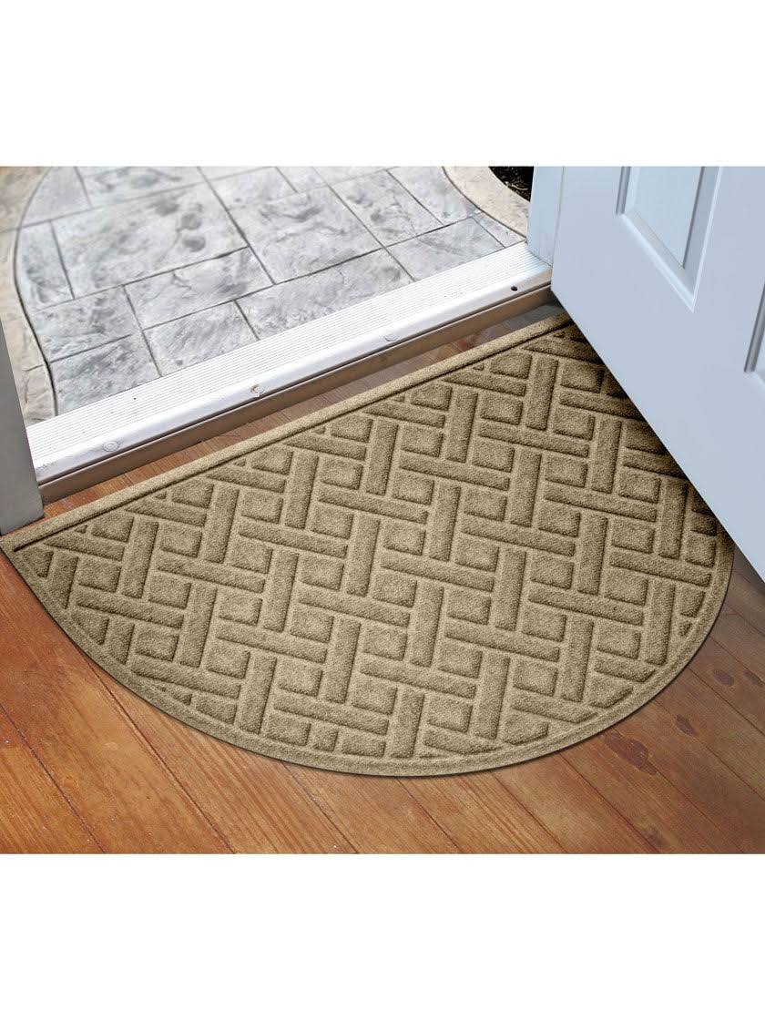 Half-Round Lattice Water Glutton Door Mat 24x22 x 39x22 - Sand