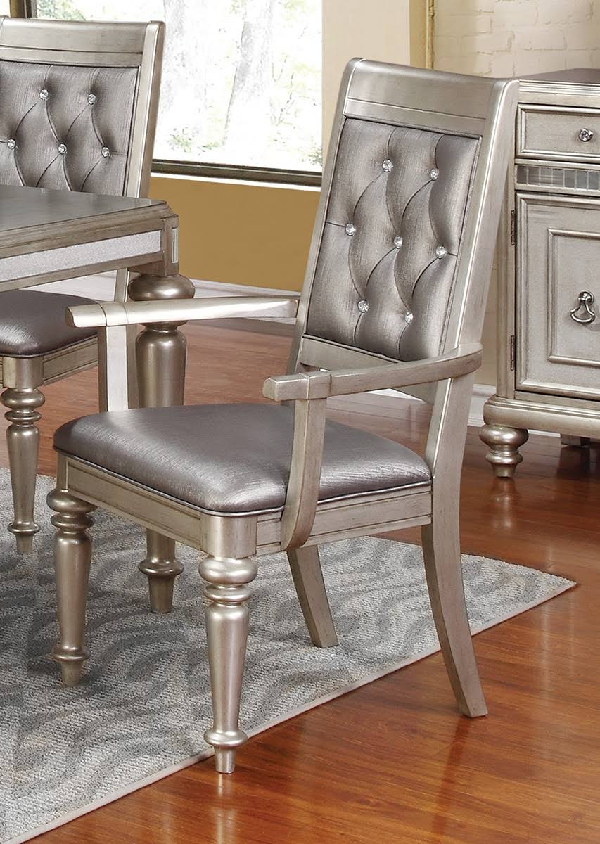 Coaster Danette Metallic Platinum Arm Chair Set of 2 106473