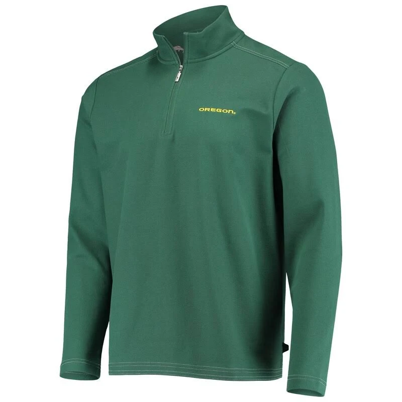 Tommy Bahama Oregon Ducks Green Emfielder 2.0 IslandZone Quarter-Zip Jacket Size: Small