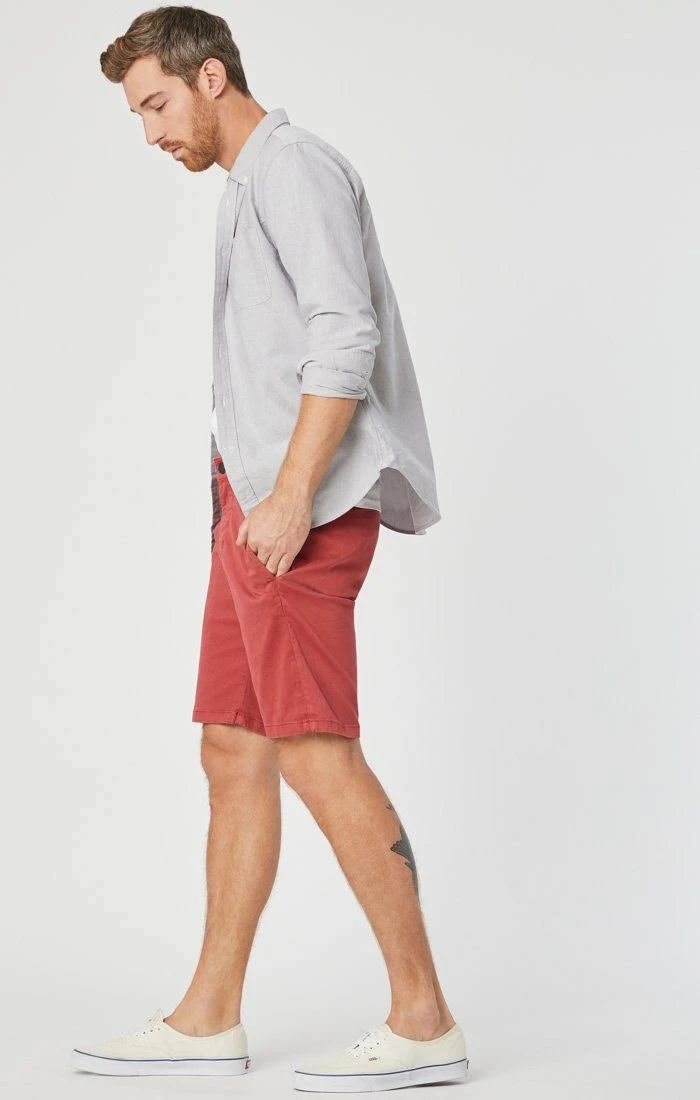 Mavi Men&s Jacob Mid Rise Slim Twill Shorts