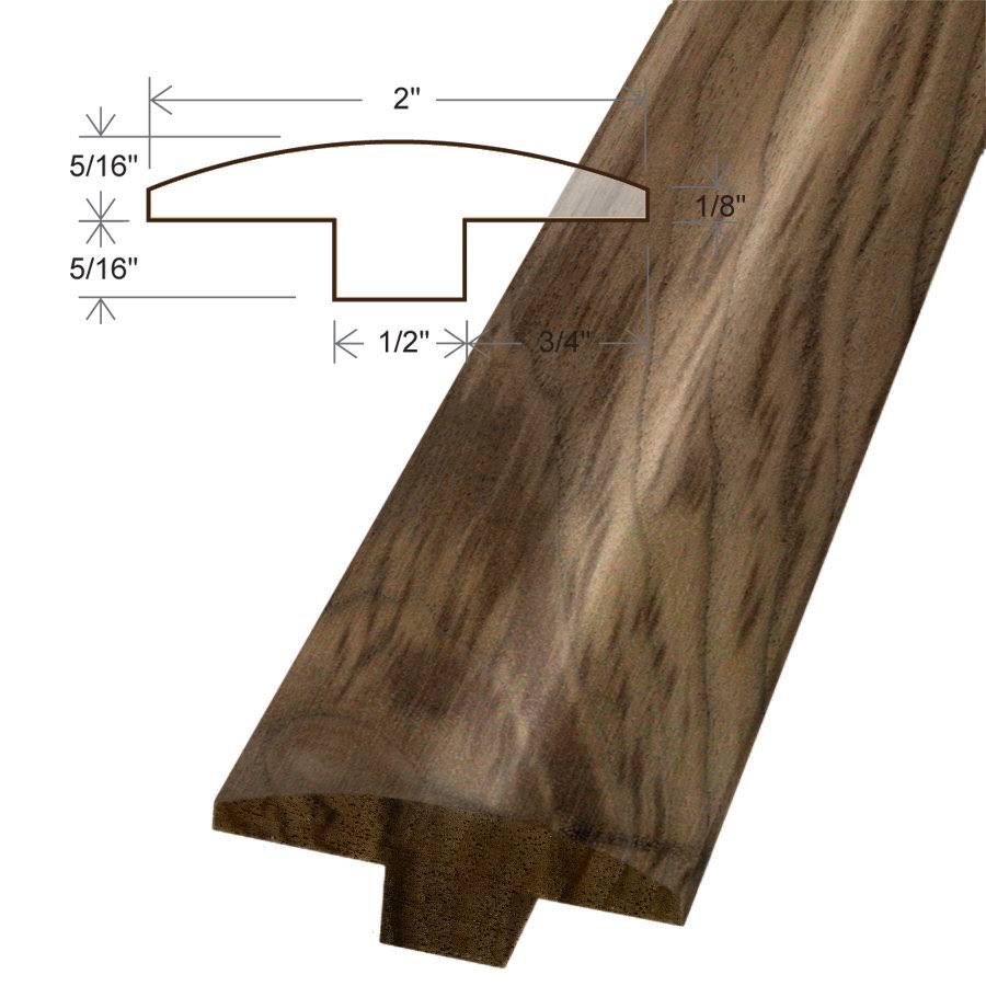 Moldings Online 0.63x22 x 2x22 x 78x22 Walnut T-Mold