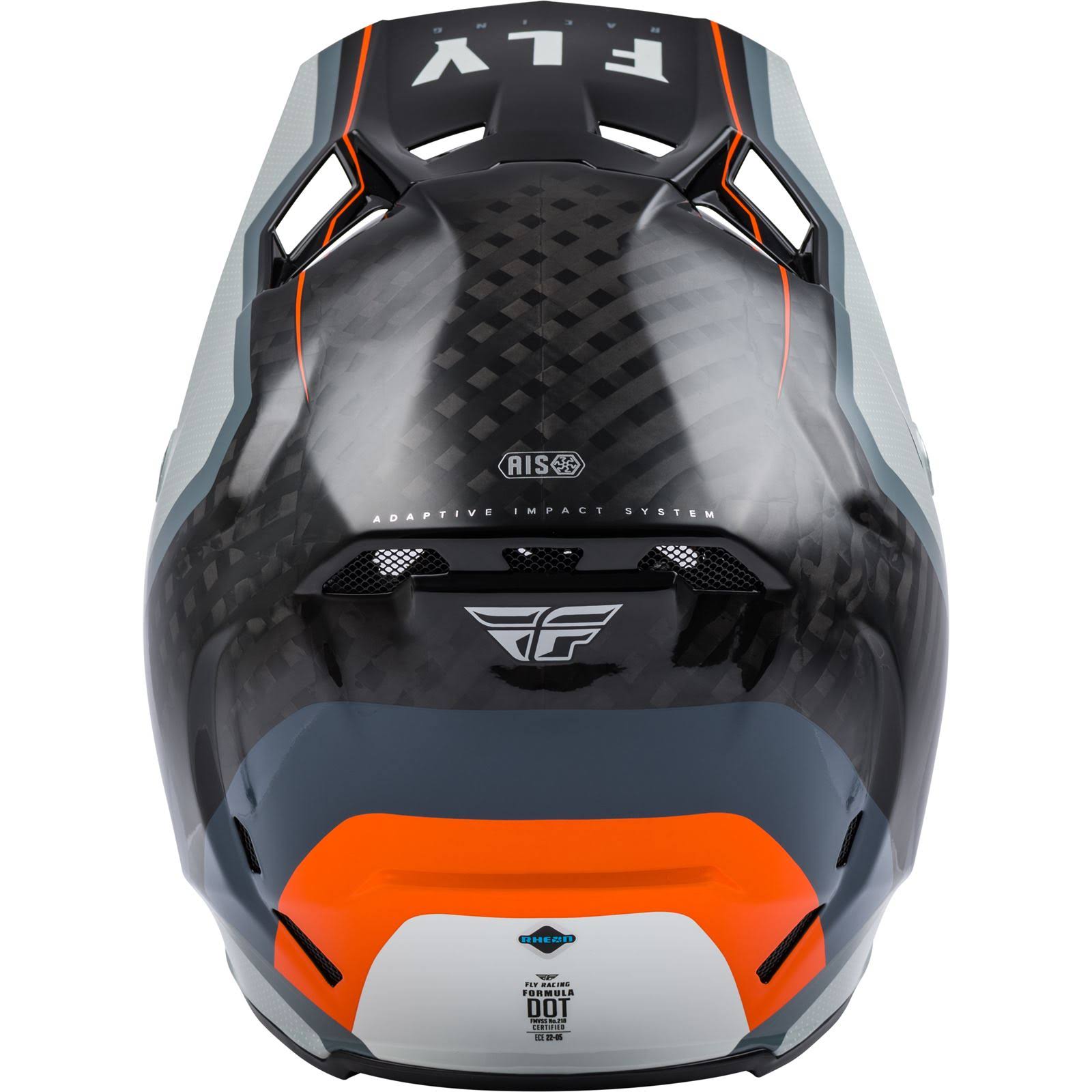 Fly Racing - Formula Carbon Axon Helmet - XS, Black/Grey/Orange