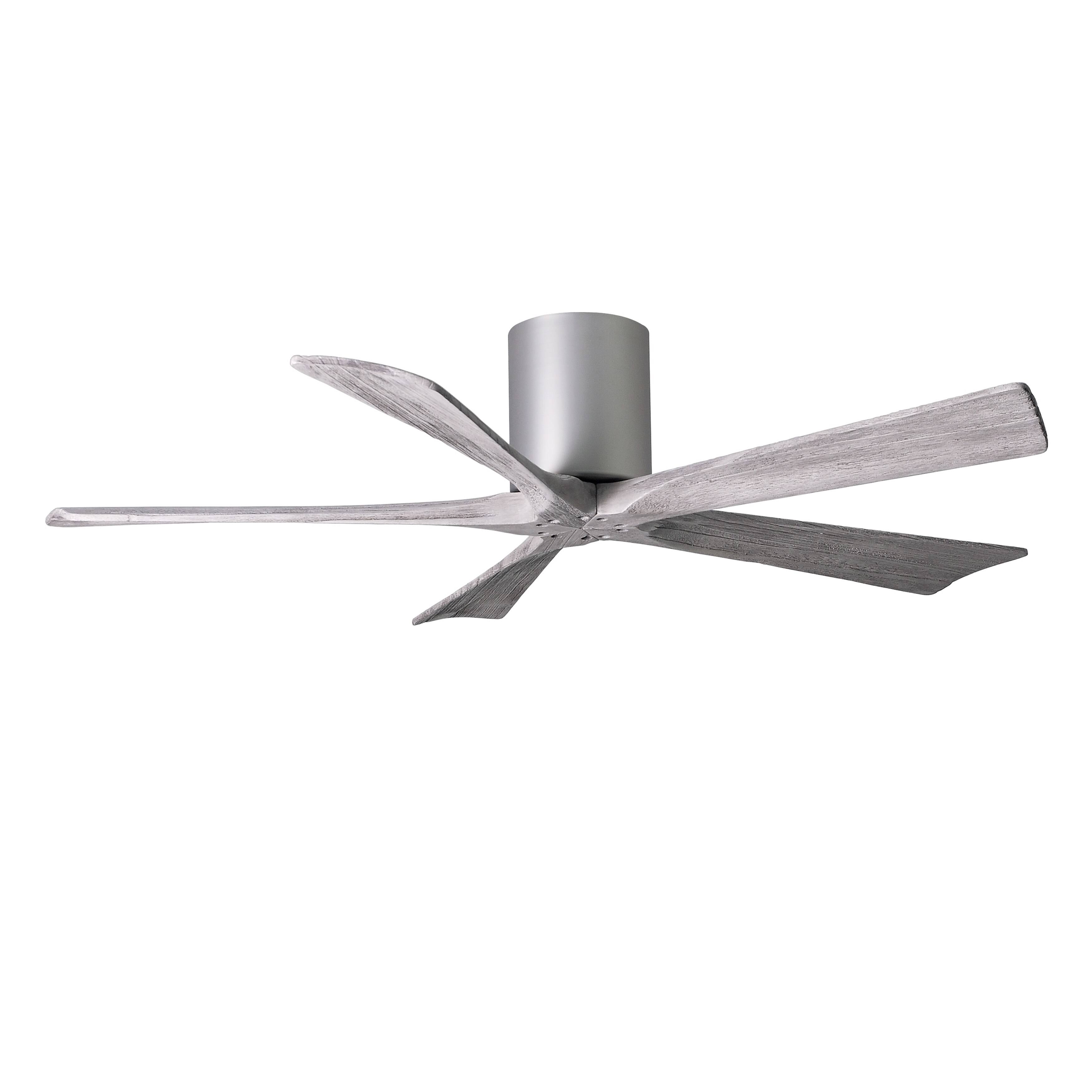Matthews Fan Company IR5H-BN-BW-52 Irene 52 inch 5 Blade Paddle Flush Mounted Ceiling Fan in Brushed Nickel