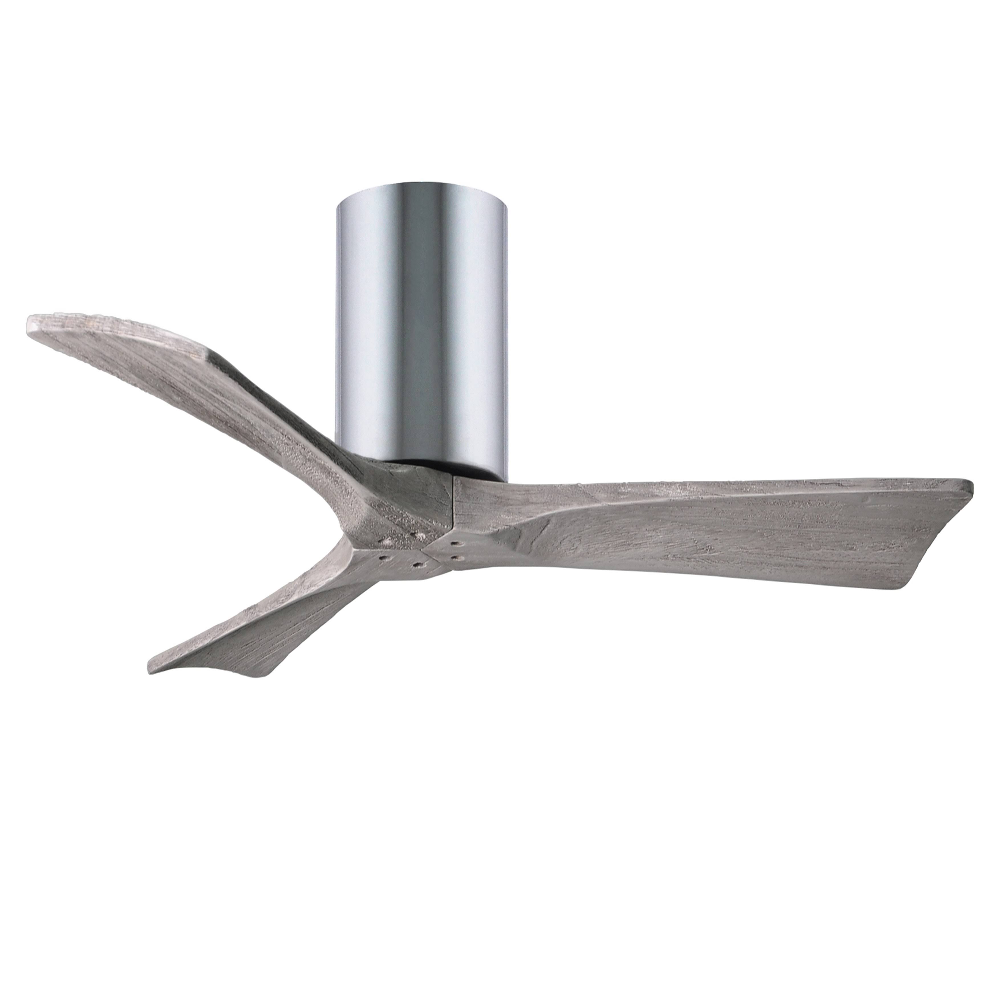 Matthews Fan Company Irene 42 inch Paddle Ceiling Fan in Polished Chrome 3 Barnwood Tone Blade - IR3H-CR-BW-42