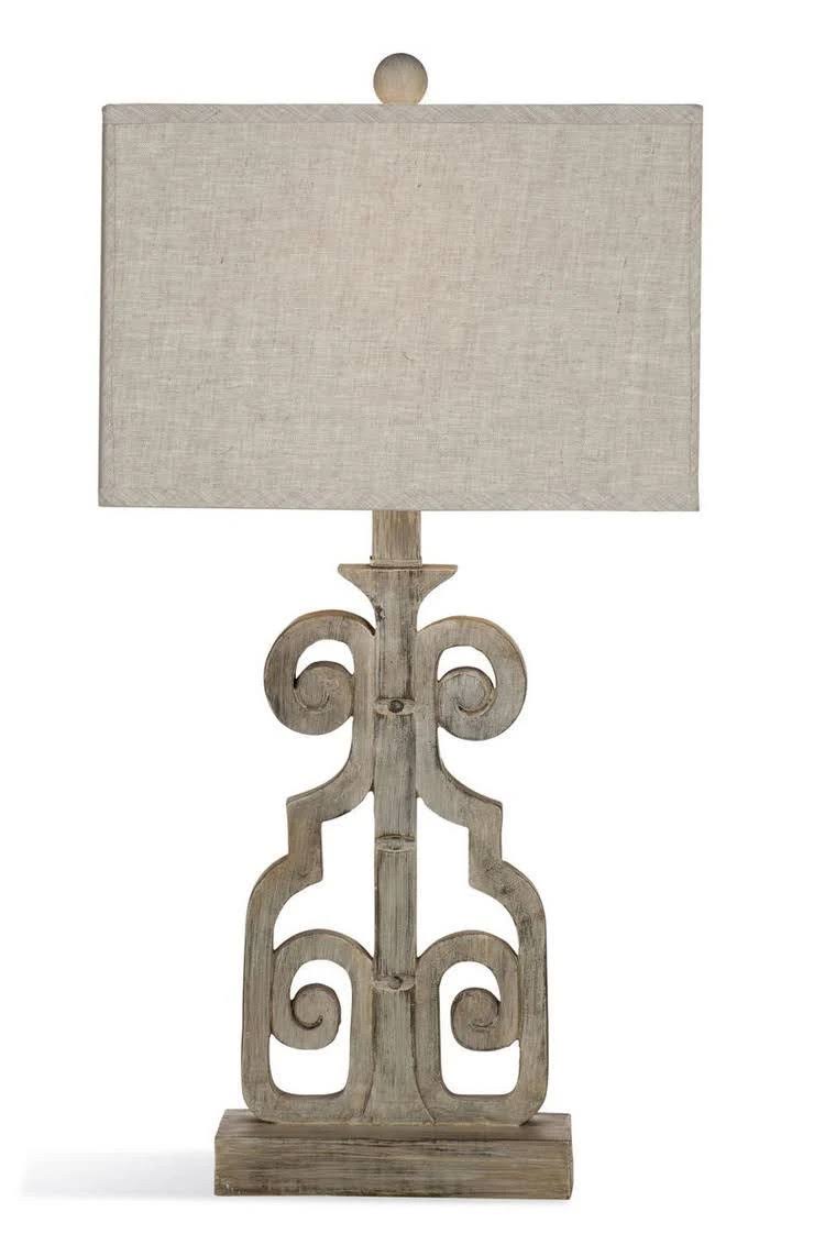 Bassett Mirror L3234T Braylin Table Lamp Weathered Grey - 15 x 9 x 29 in.