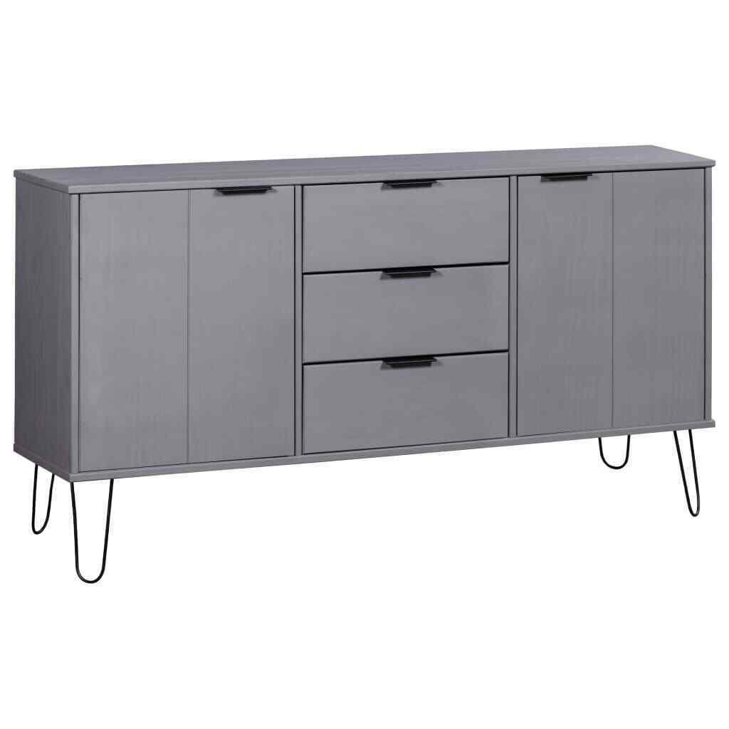 vidaXL Sideboard New York Range Gray Solid Pine Wood
