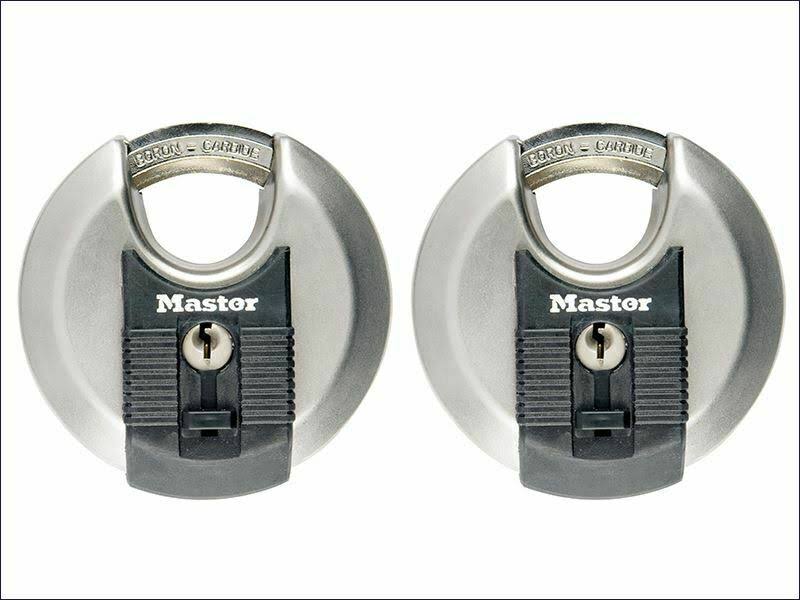 Master Lock - Excell Stainless Steel Discus 70mm Padlock Keyed Alike x 2 M40EURT