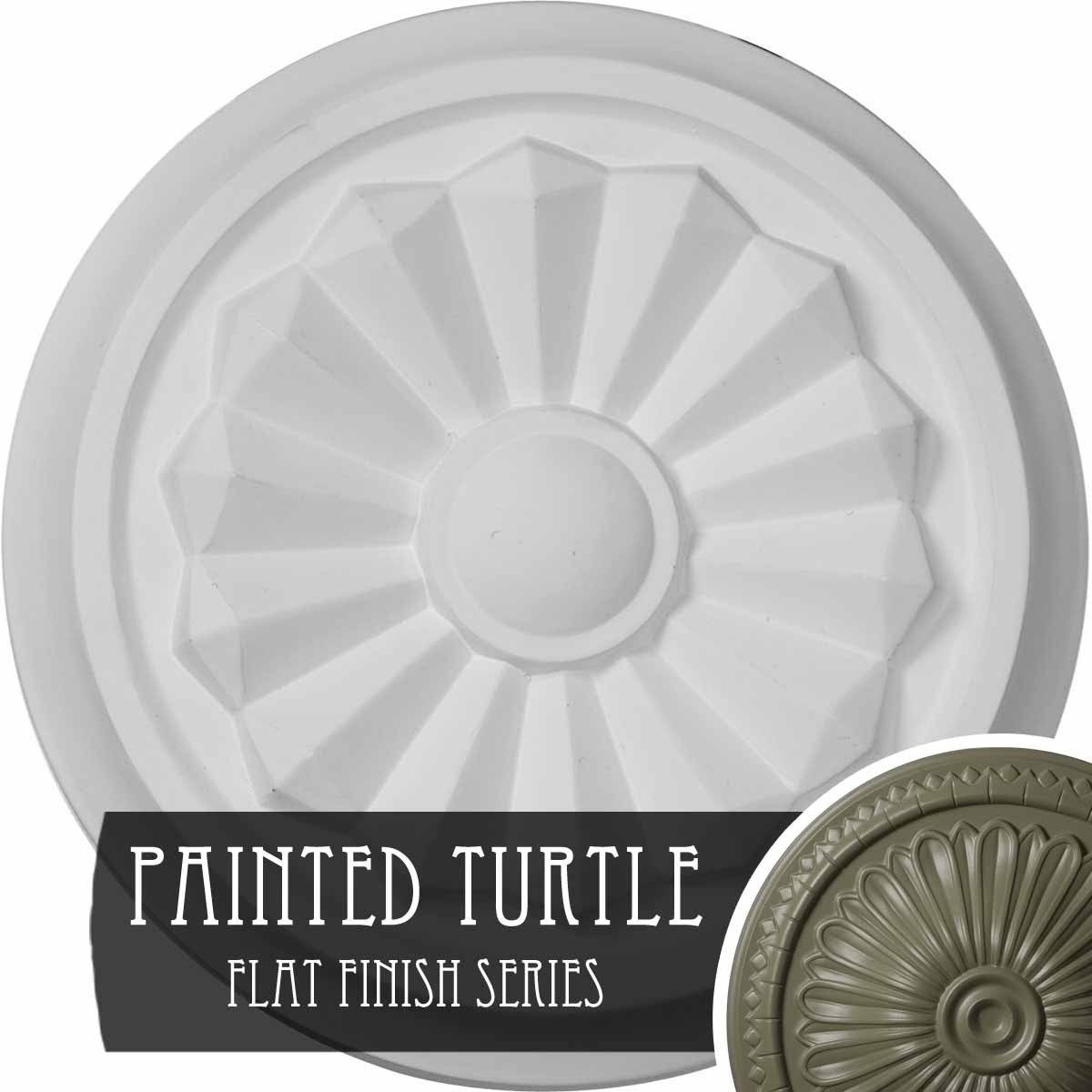 7 7/8 inchod x 1 1/8 inchp Olivia Ceiling Medallion (Fits Canopies Up to 2 1/8 inch), Hand-Painted Painted Turtle