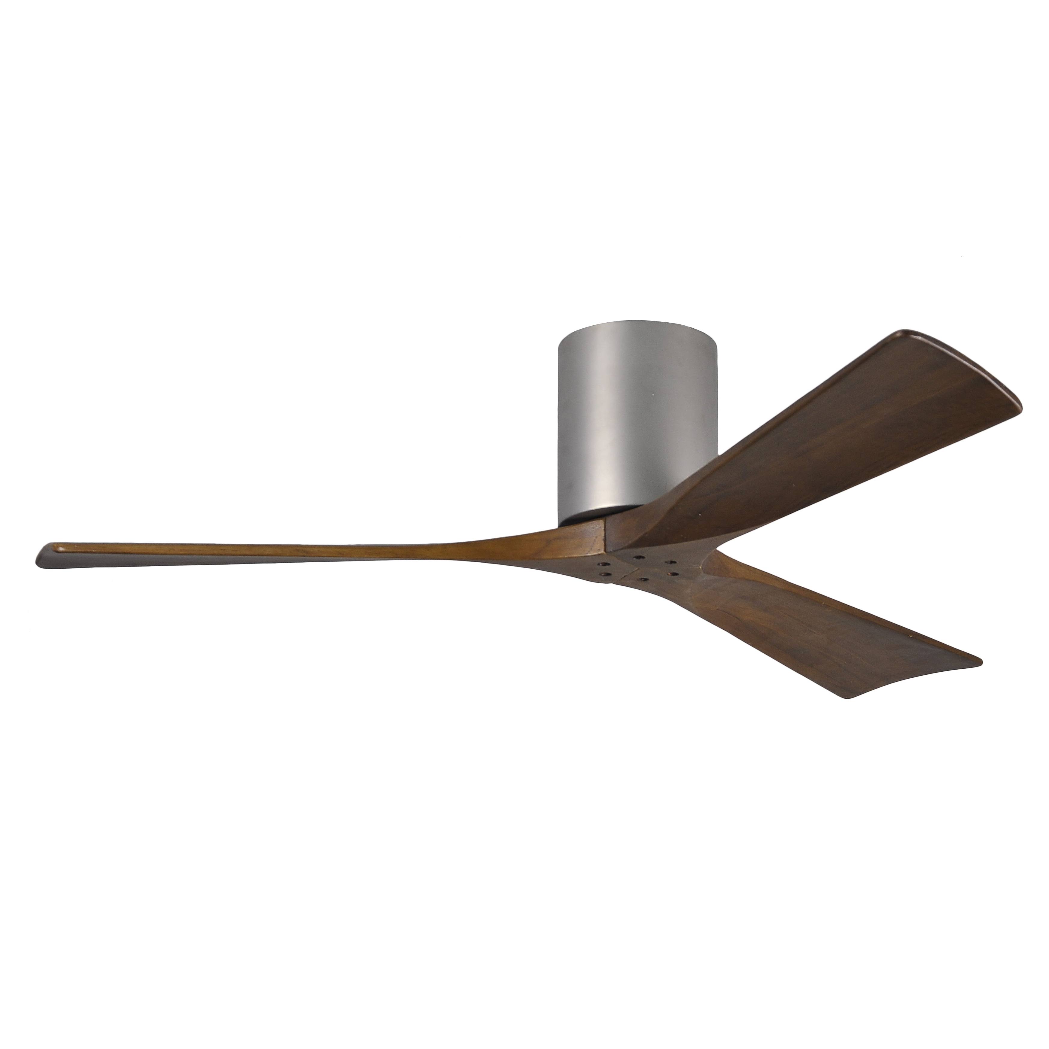 Matthews Fan Company IR3H Irene-3H 52-in 3-Blade Hugger Paddle Ceiling Fan, Brushed Nickel