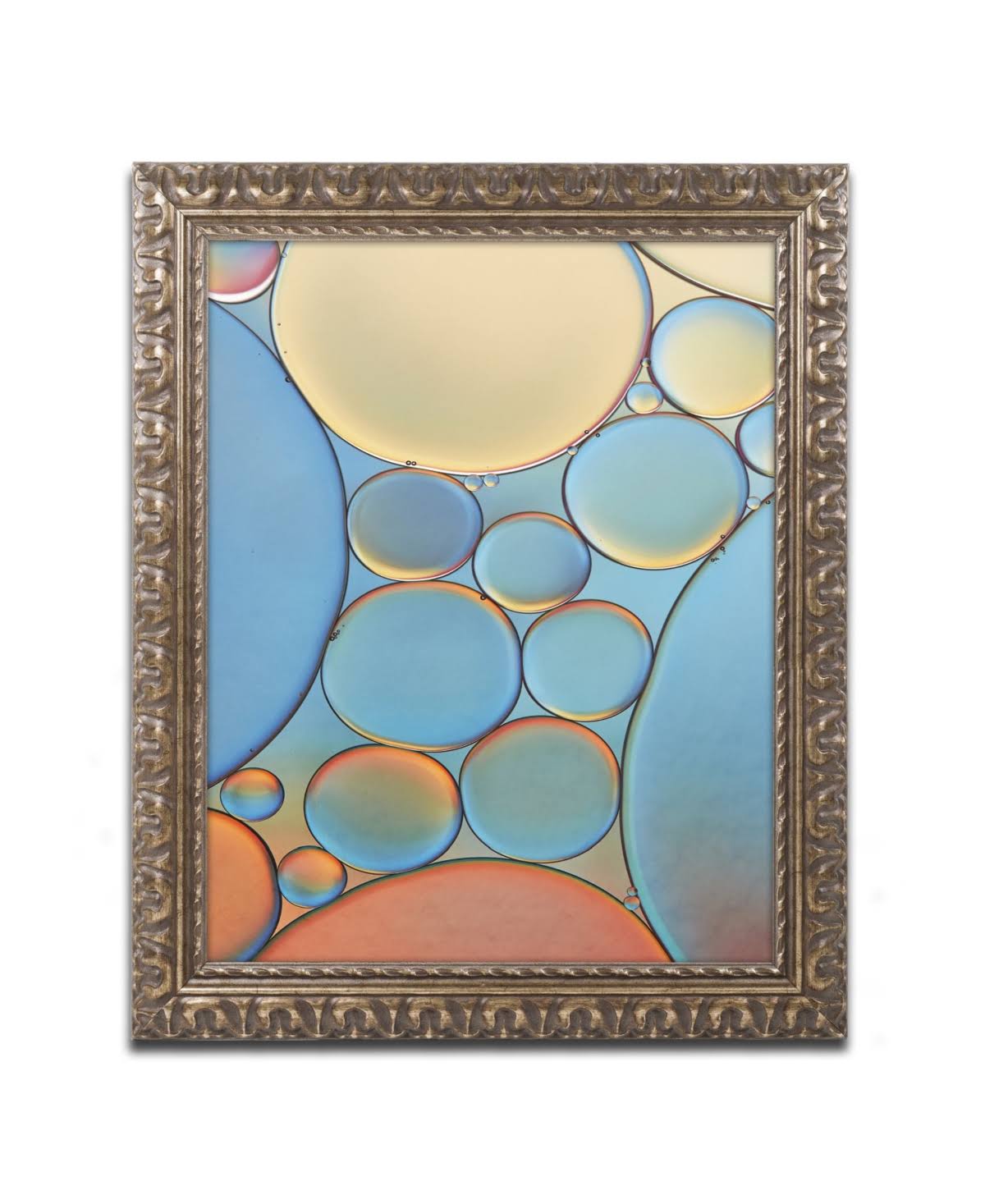 Trademark Fine Art Blue and Apricot Drops by Cora Niele Gold Ornate Frame, 11 x 14x22