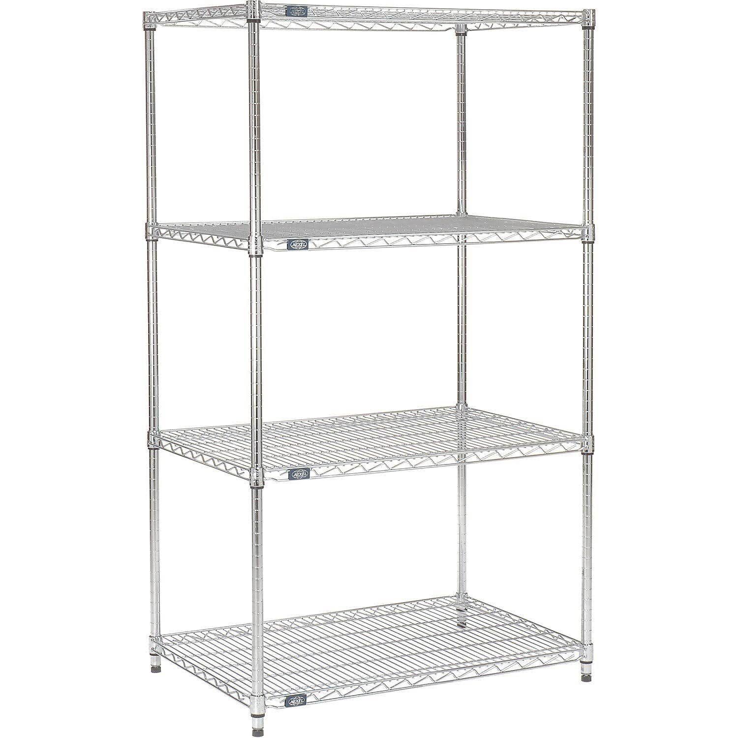 Nexel Chrome Wire Shelving Starter - 60x22W x 30x22D x 63x22H 30606C