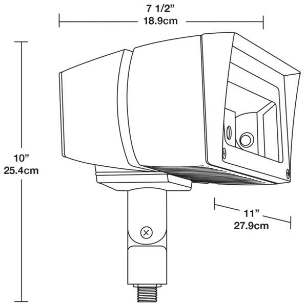 RAB FFLED39B44 - Future Flood 39W LED Cool Arm On-Off 4x4 Bronze