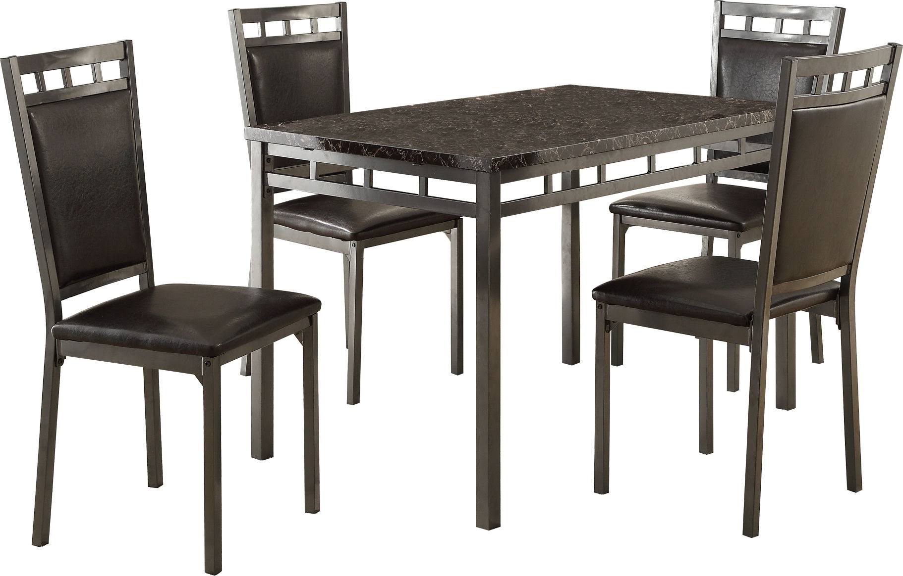 Olney 5-Piece Dining Set with Faux Marble Top