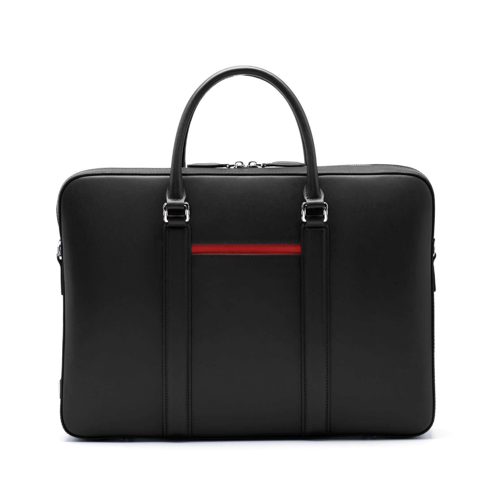 Maverick u0026 Co. - Manhattan 16’ Laptop Deluxe Calf Leather Unisex Briefcase Black