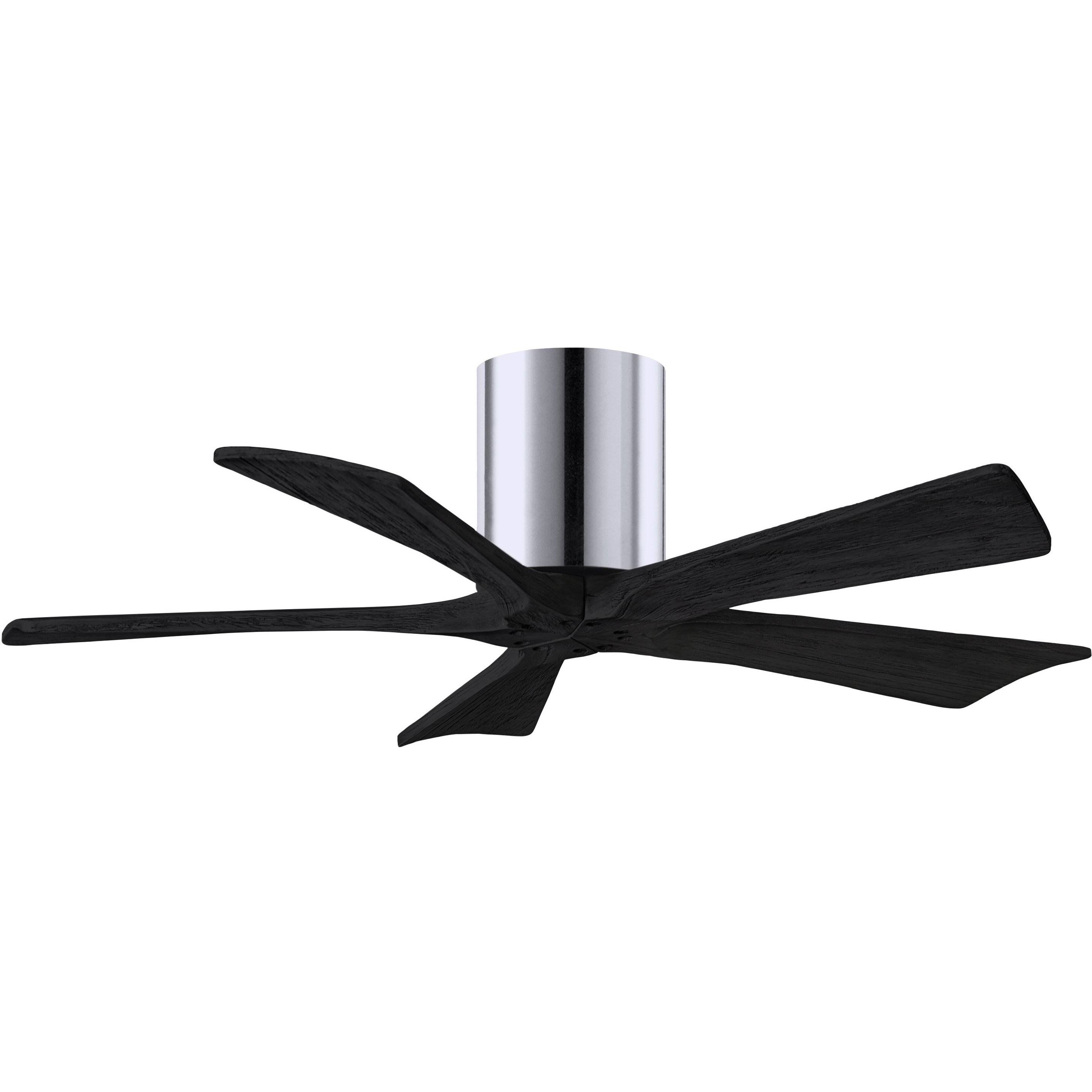 Irene Hugger Ceiling Fan by Matthews Fan Company, Polished Chrome, IR5H-CR-BK-42