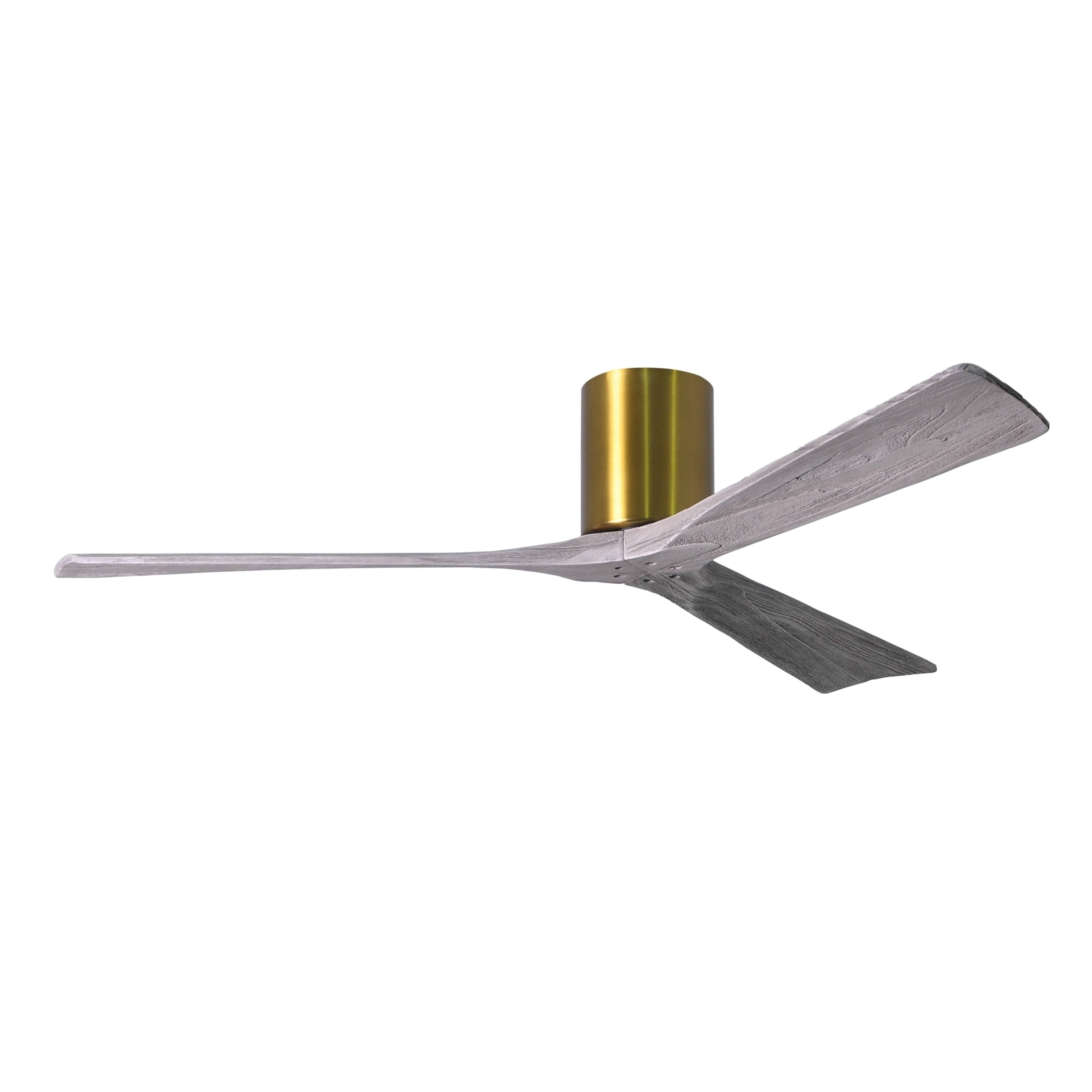 Matthews Fan Company Irene 60 inch Paddle Ceiling Fan in Brushed Brass 3 Barnwood Tone Blade - IR3H-BRBR-BW-60