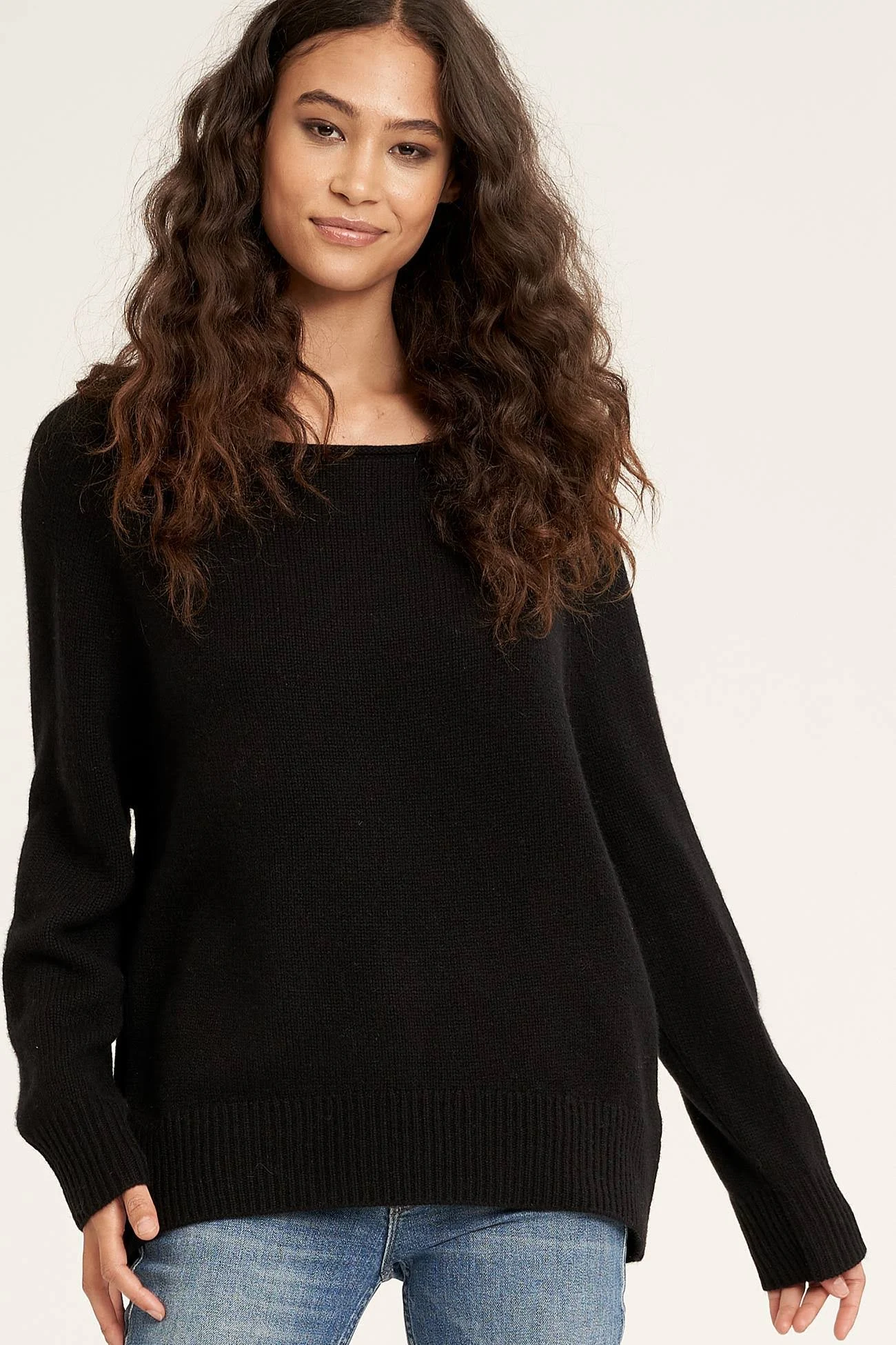 Women's Dawn Boat Neck Luxe Cashmere Sweater - Naked Cashmere - Black - Xs