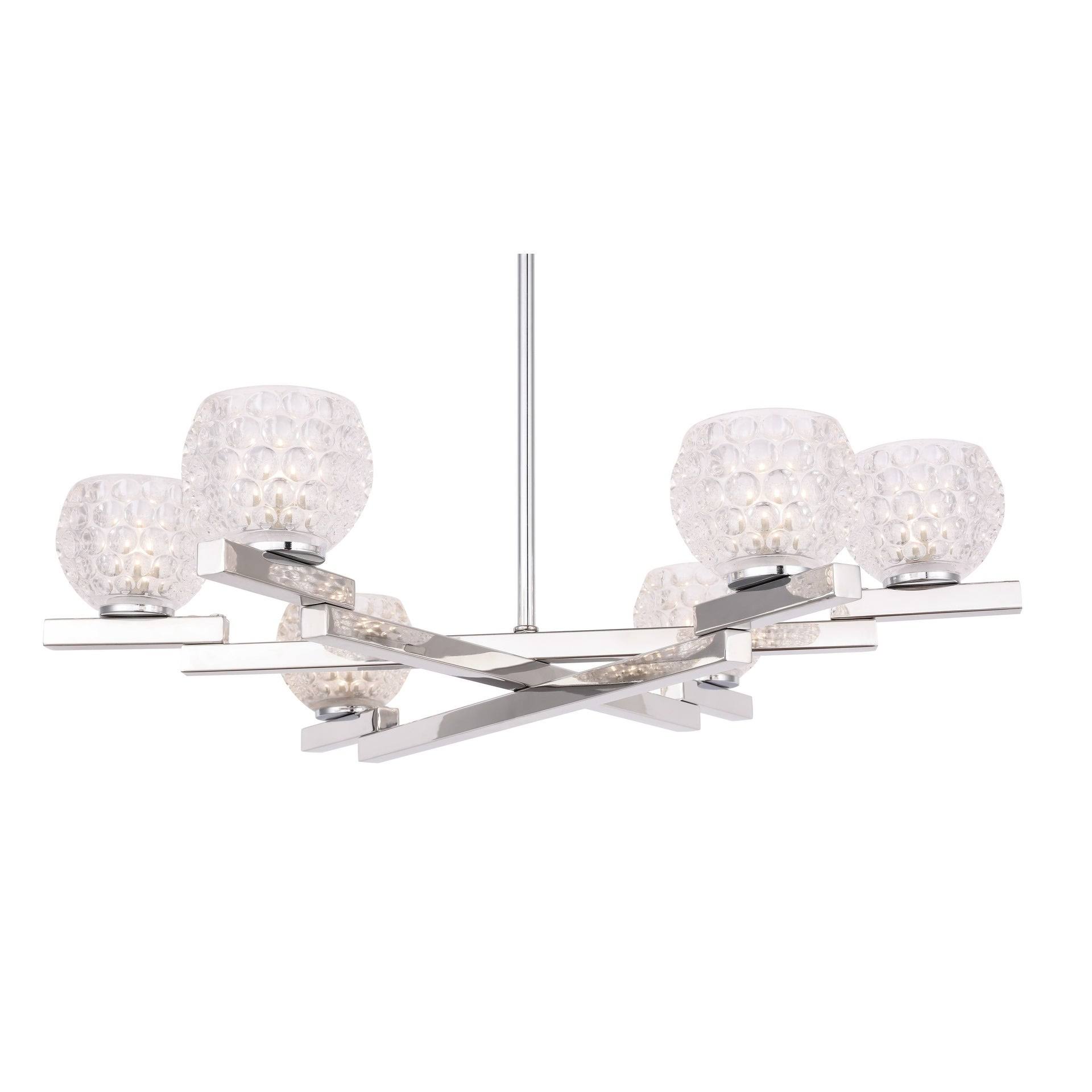 Woodbridge Lighting 18516 Jewel 6-Light Chandelier Opal Cylinder Glass