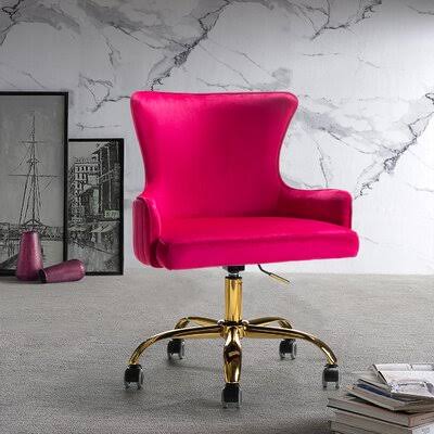 Clemence Task Chair Gold Flamingo Upholstery Color: Fushia