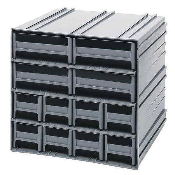 Quantum Storage QIC-8143GY Cabinet, 12 Drawers, 11.38x11.75x11in, Gray