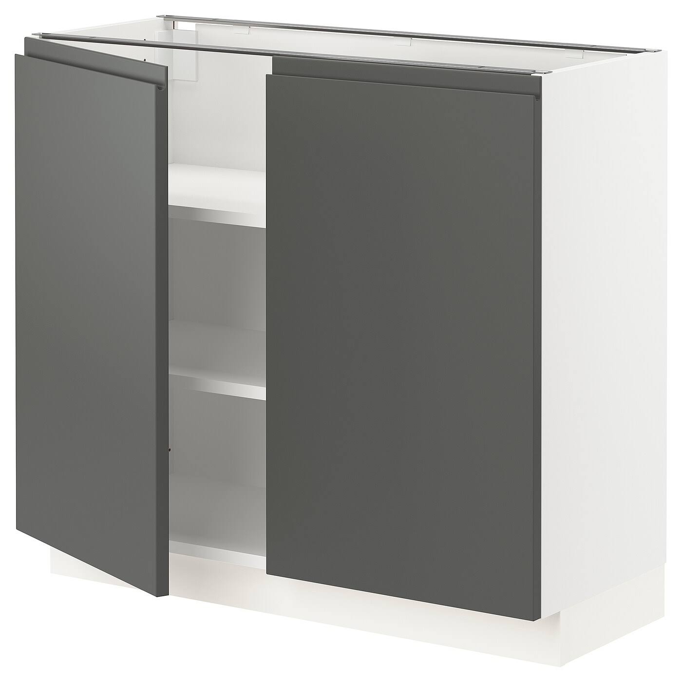 IKEA - SEKTION Base Cabinet with shelves/2 Doors, white/Voxtorp Dark Gray, 36x15x30 89343797