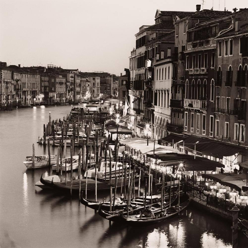 Easy Art Prints Alan Blaustein's 'Ponte di Rialto' Premium Canvas Art - 24 x 24 - Brazilian Barnwood Frame