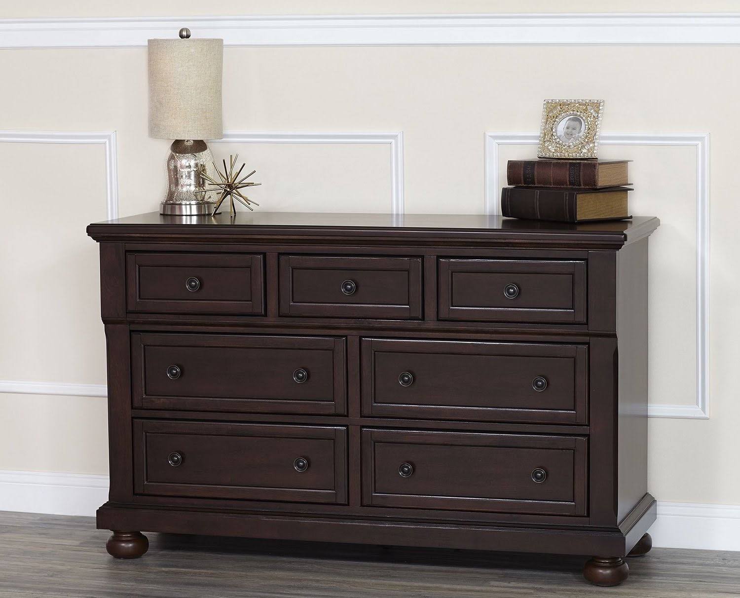 Baby Cache Georgetown 7-Drawer Double Dresser in Rosewood