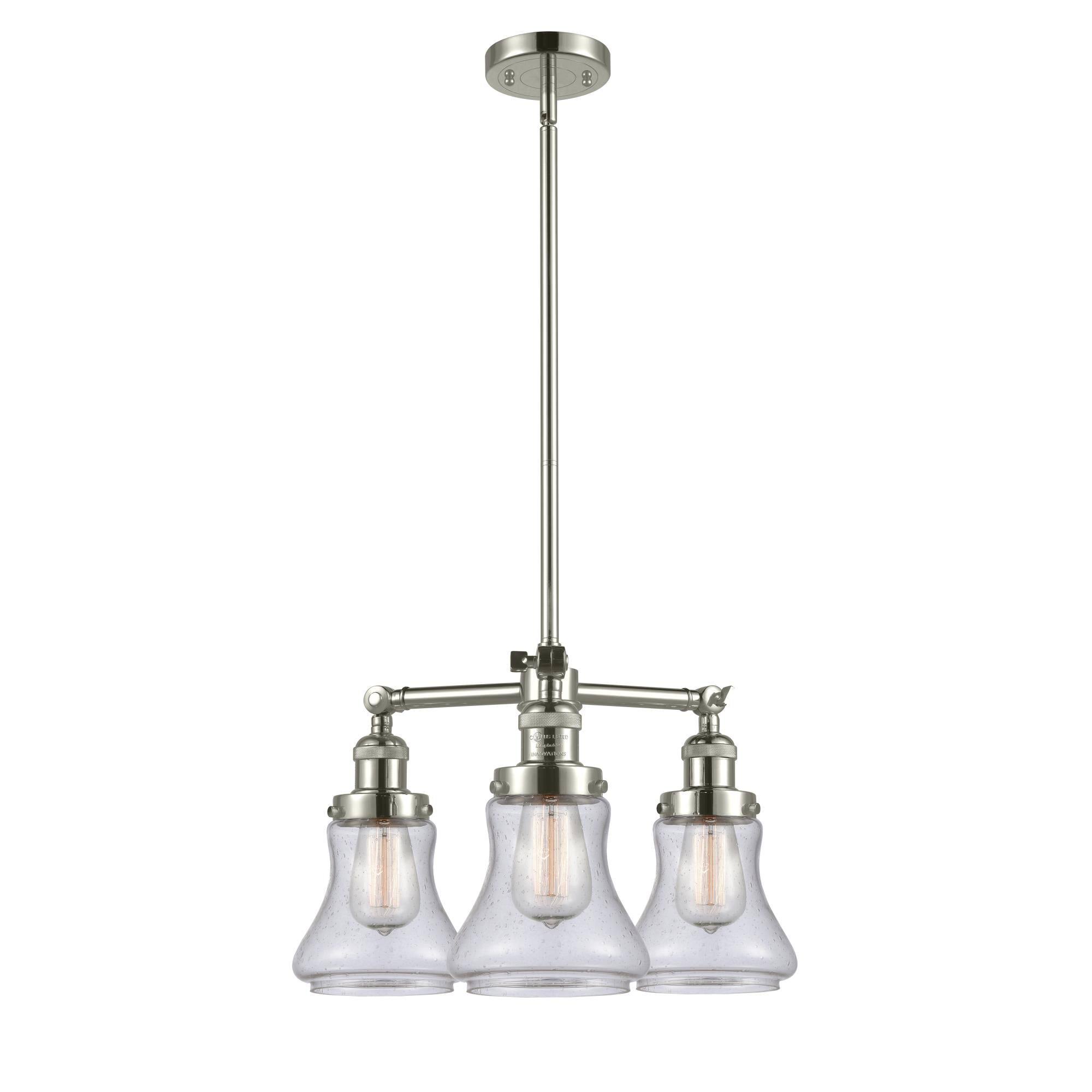 Innovations Lighting-Bellmont 3 Light Chandelier-207-PN-G194-LED