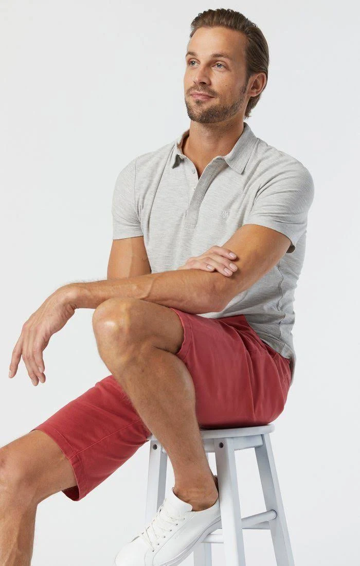 Mavi Jeans Men&s Jacob Slim Fit Flat Front Chino Shorts - Red - 34