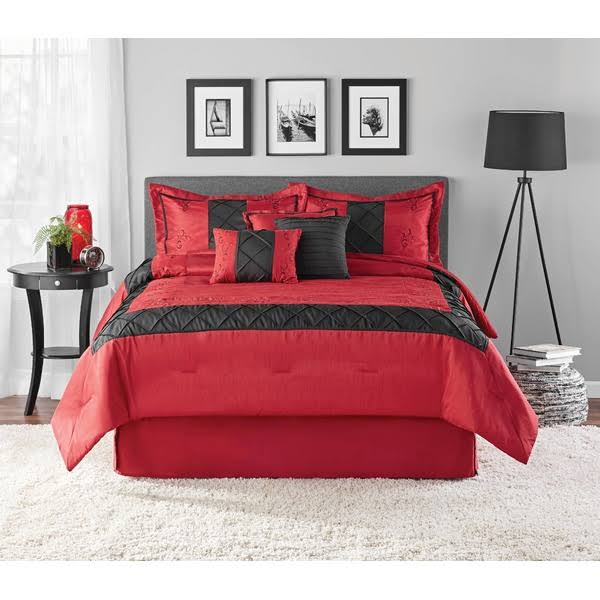 Mainstays 7-Piece King Ruby Comforter Set