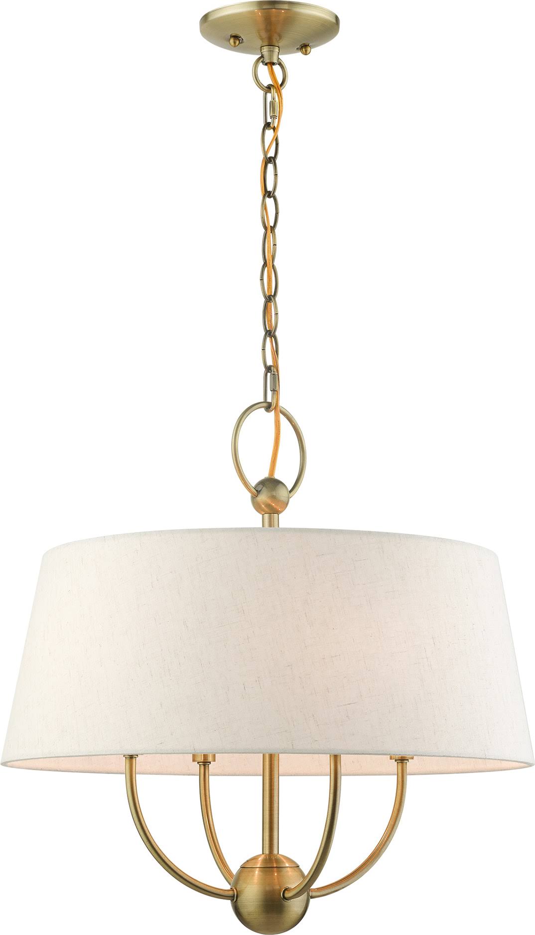 Livex Lighting Cartwright 4 Light Antique Brass Pendant Chandelier 49444-01