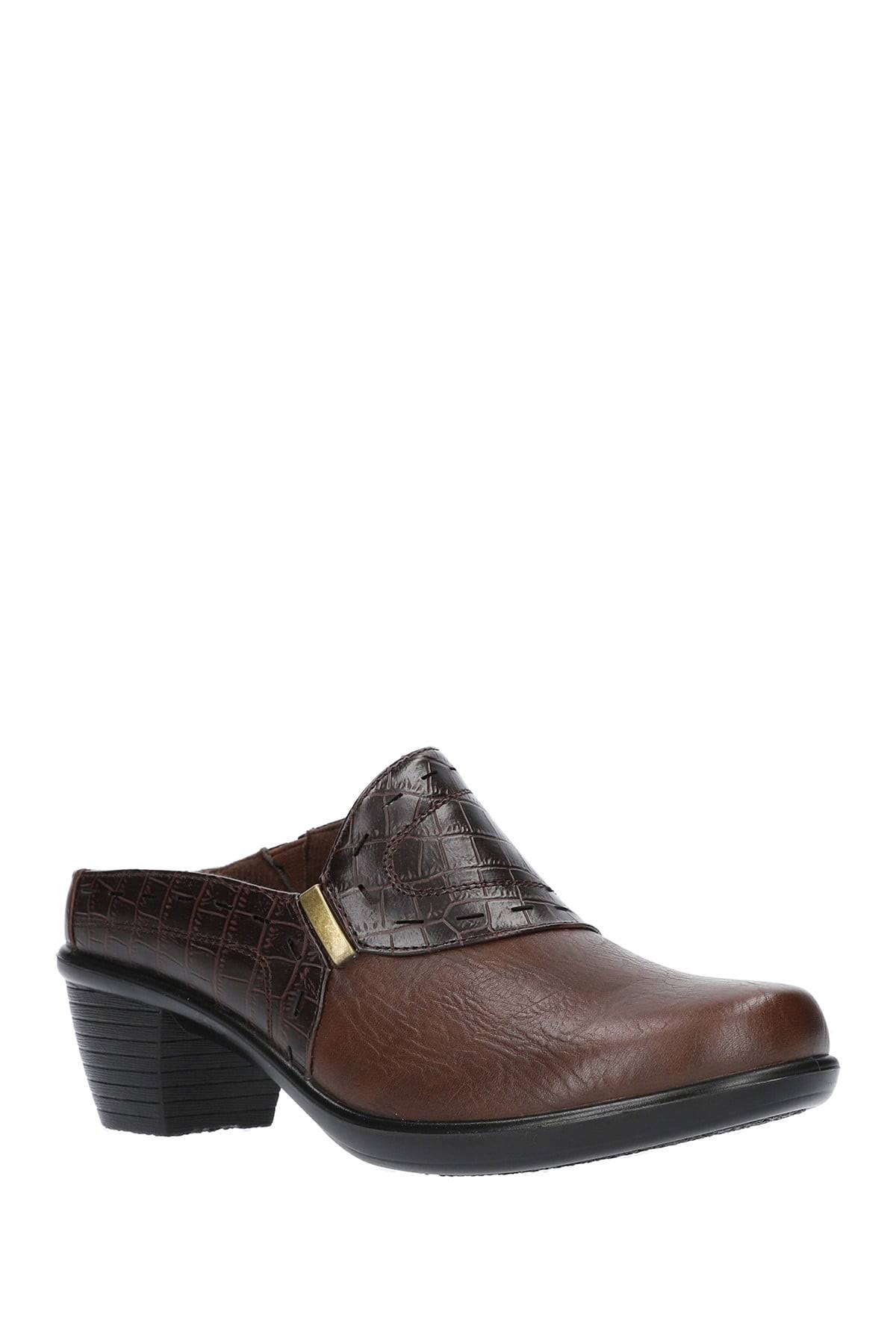 Easy Street Cynthia Comfort Mules - Tan/Brown Croco