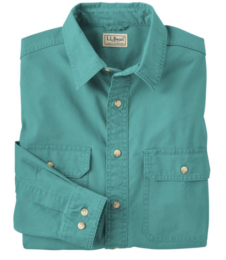 Men's Tall Sunwashed Canvas Shirt, Traditional Fit Blue Medium | L.L.Bean