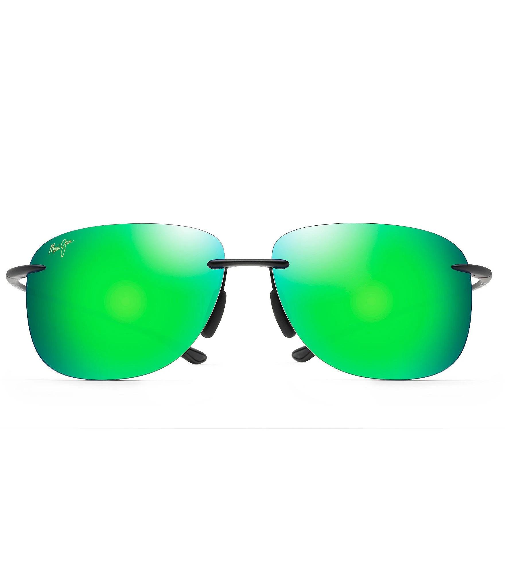 Maui Jim Hikina Black Maui Green Rimless Sunglasses