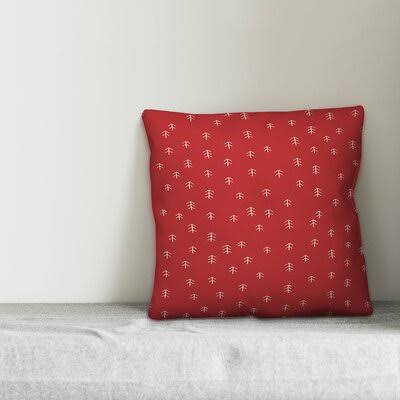 Burges Scandinavian Trees Throw Pillow Union Rustic Color: Red, Size: 20x22 x 20x22