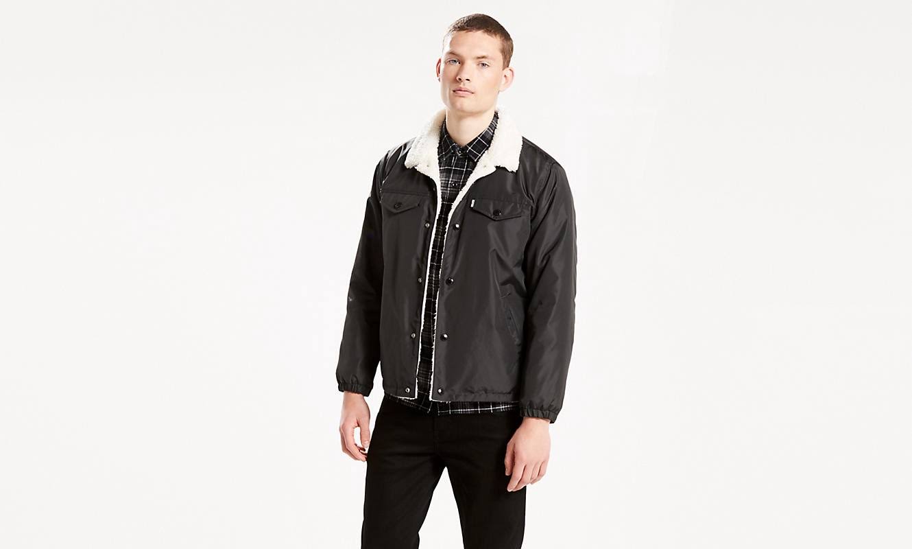 Size S Levi's Sherpa Coach Trucker Jacket - Men's Slick Graphite