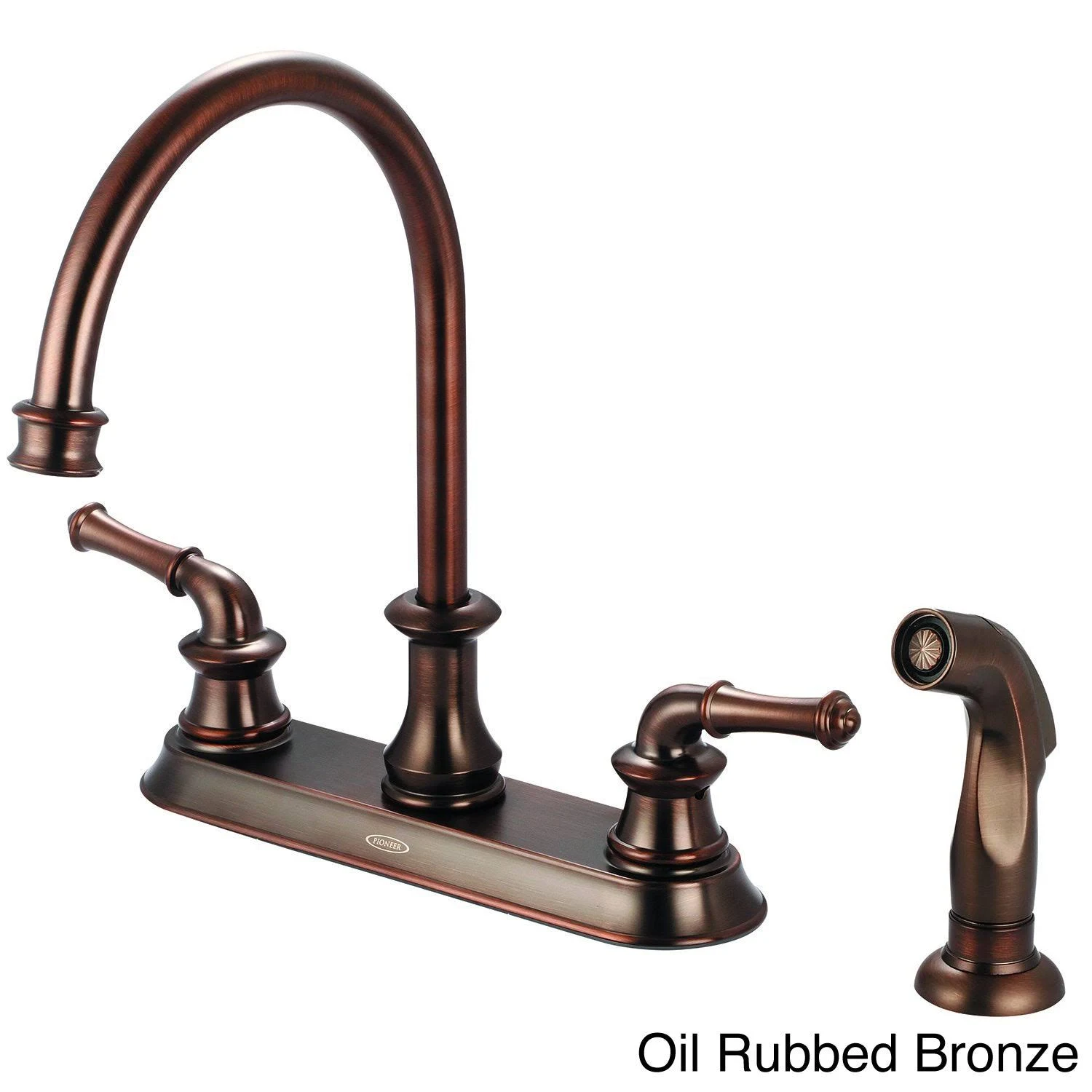Pioneer 2DM301 Del Mar Double Handle Kitchen Faucet with Side Spray Finish: Polished Chrome
