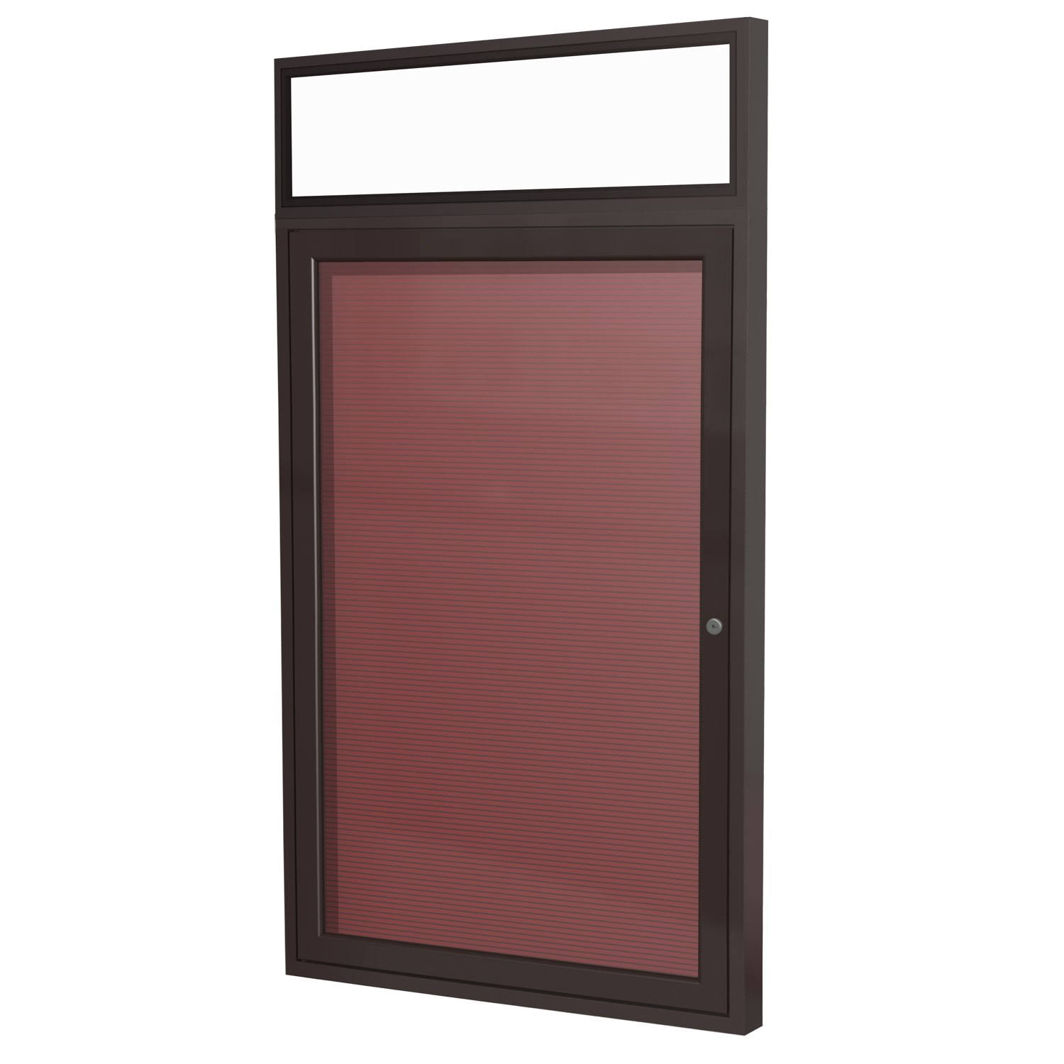 Ghent 36x22 x 30x22 1 Door Enclosed Flannel Letter Board, Bronze Aluminum Frame with Headliner (PBB3-BG)