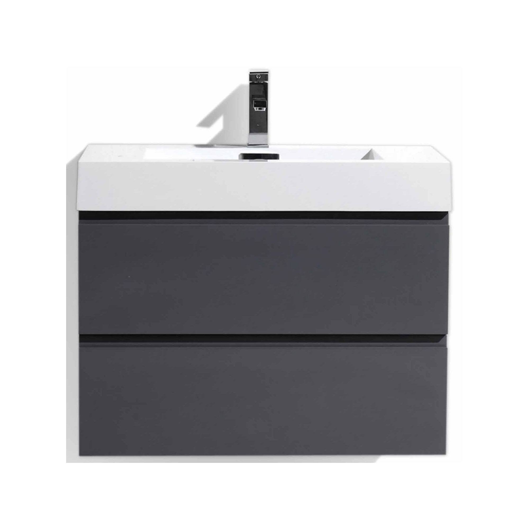 Fortune 30x22 Wall Mounted Bath Vanity with Single Reinforced Acrylic Sink